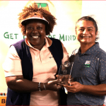 Golf Angela Mwai Receives Wome's championship trophy