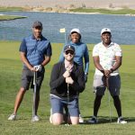 Kyle Lester and his teammates from Seattle, Steve Ndegwa, Joe Karasha and Lucy Karanja