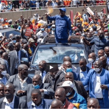 RAILA ODINGA RECEIVES ROUSING WELCOME AT BUKHUNGU STADIUM ON HIS 5TH QUEST FOR THE KENYAN PRESIDENCY