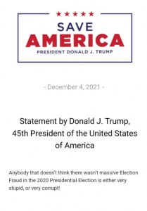 Save America - The original statement from Donald Trump's office