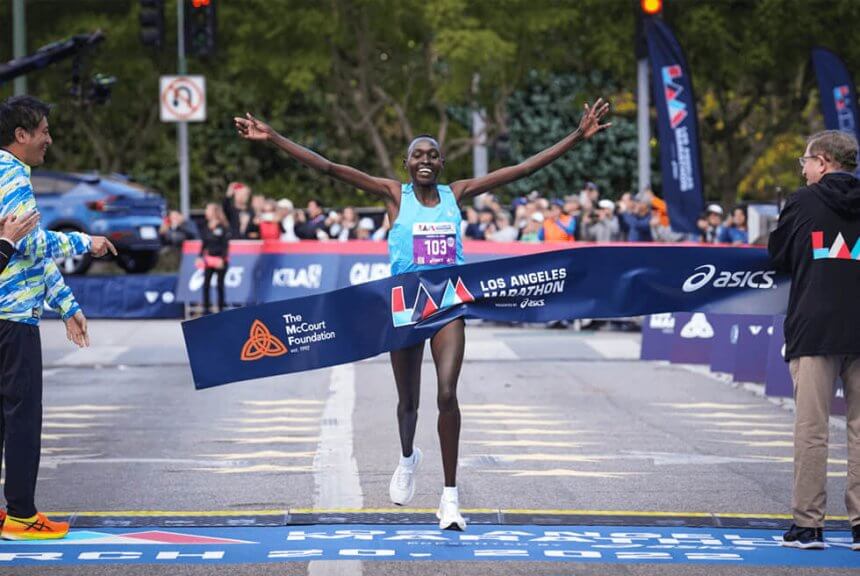 KENYANS DOMINATE THE LOS ANGELES MARATHON