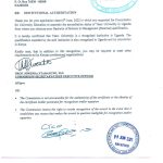 Commission for University Education approval letter