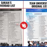 Document posted on Twitter by Pauline Njoroge illustrating the difference between the original and what Sakaja allegedly presented to IEBC