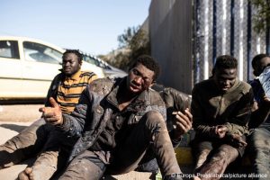 African immigrants beaten by Moroccan security at the border with Spain's Melillah enclave.