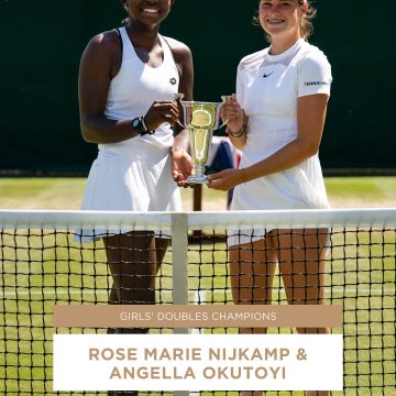 KENYA’S OKUTOYI AND DUTCH PARTNER NIJKAMP WIN GIRLS’ TENNIS DOUBLES AT WIMBLEDON