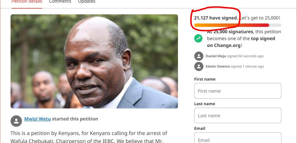 PETITION CALLING FOR CHEBUKATI’S ARREST GOES VIRAL