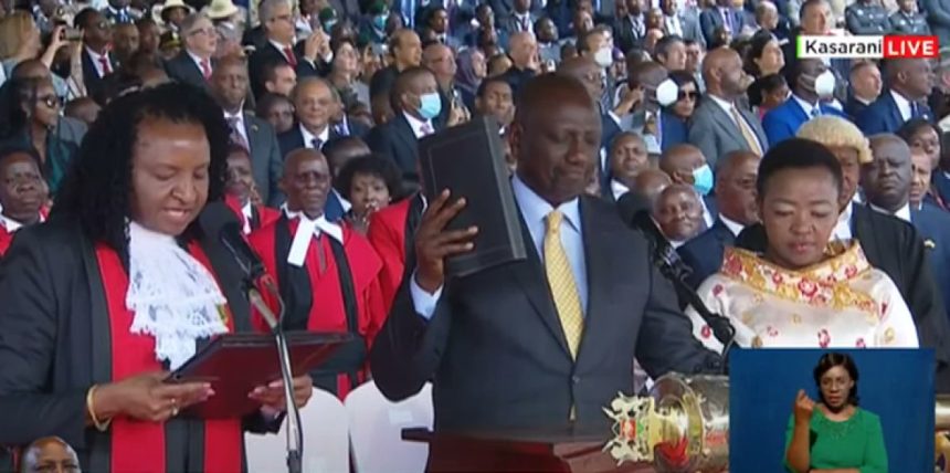 WILLIAM SAMOEI RUTO SWORN IN AS THE 5TH PRESIDENT OF KENYA, PLEDGES TO FULFILL CAMPAIGN PROMISES