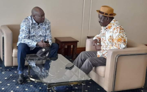 Deputy President Rigathi Gachagua meets with former rival and Azimio flag bearer Raila Odinga