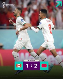 Morocco beat Canada 2-1 to advance. | FIFA