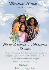 Marry, Brianna and Adriana Stanton in an Emotional Funeral Service