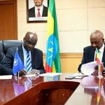 Signing Water Agreement in Ethiopia Minister
