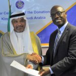 With Saudi Arabian ambassador who provided aid to WFP