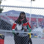 Njeri Kiarie Looks On As Shujaa Warms Up For The Game Against Japan.