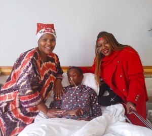 While hospitalized in Albania, Joy Aoko was always under the loving care of her mother Ruth Abong'o and Lavi Atkins.