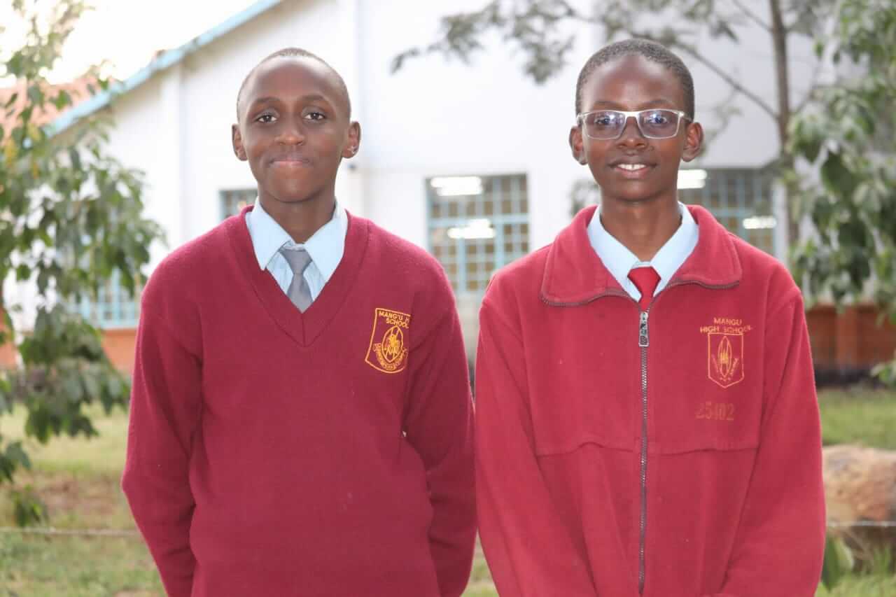 John Mark Mwenda and Allen Kilonzo, robotics club leaders at Mang'u High School