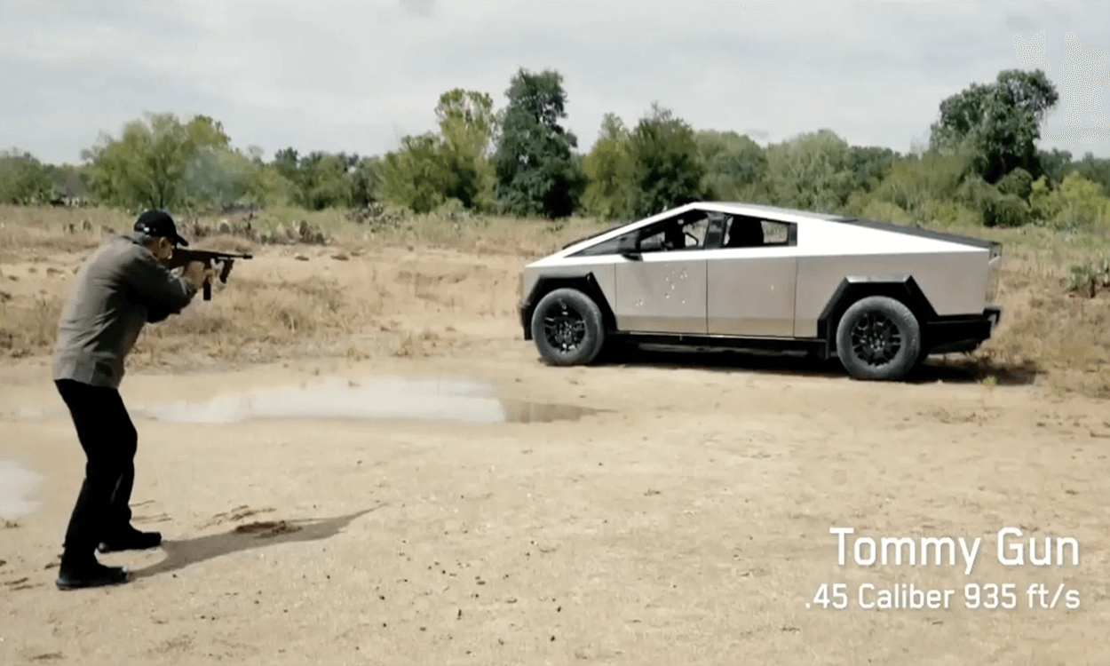 Tesla demonstrates the Cybertruck bulletproof doors | Tesla