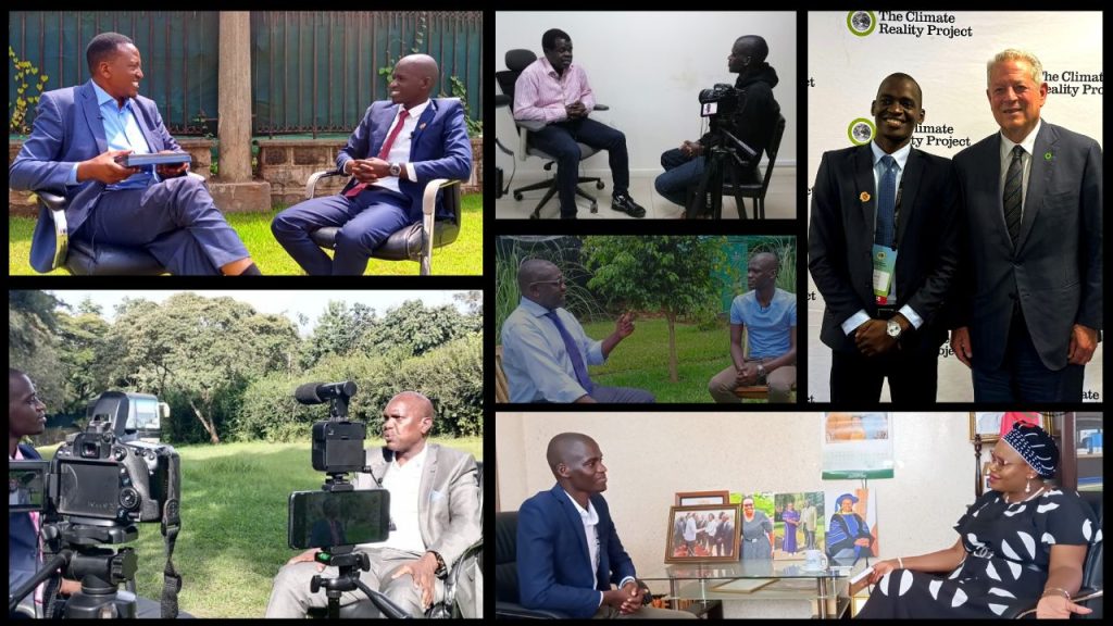 Steve Mokaya has interviewed several high-profile leaders, including former U.S. Vice President Al Gore, Senator Okiyah Omtatah, Jubilee Party Chairman Jeremiah Kioni, and Dr. Ekuru Aukot, constitutional lawyer and leader of the Thirdway Alliance Party | Photos by Kemunto Ogutu and Courtesy of Steve Mokaya