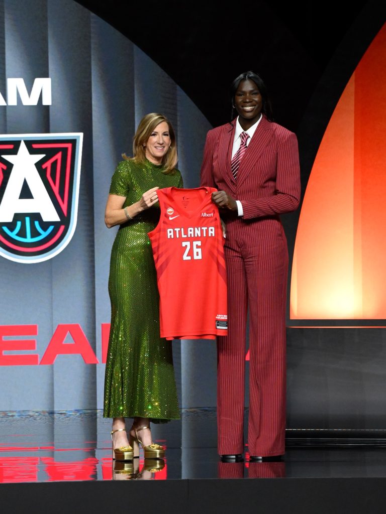 Madina Okot and WNBA Commissioner Cathy Engelbert