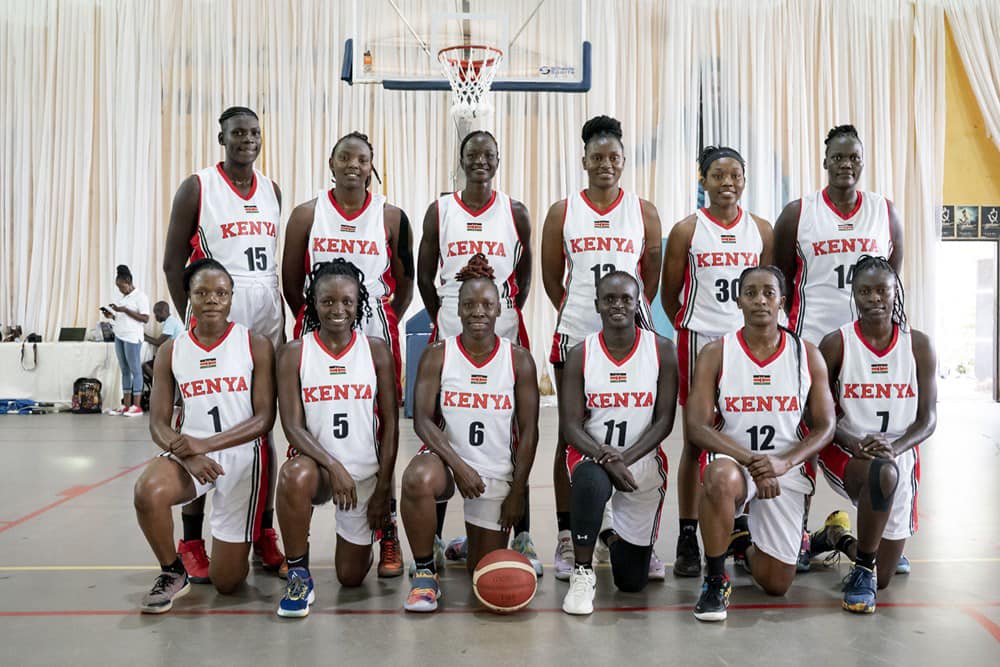 Madina Okot and teammates in Kenya's uniform.