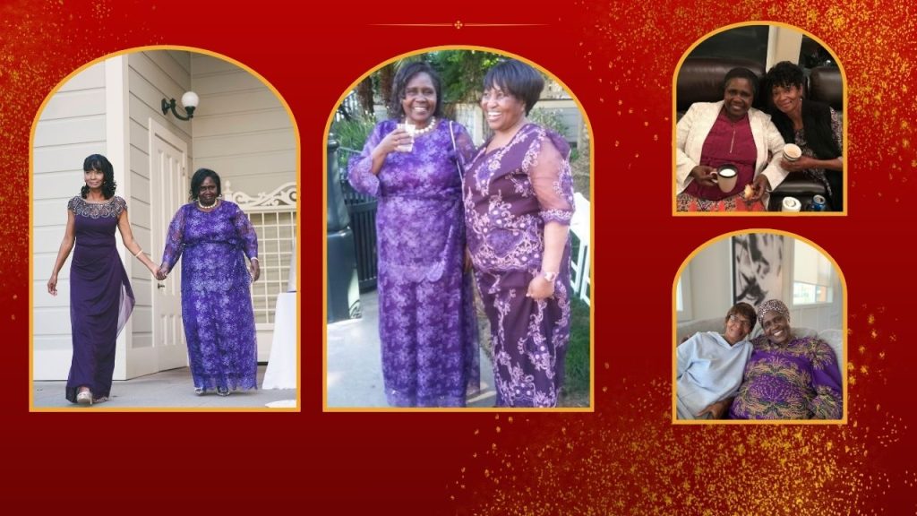 My mother Magdalene Oloowere is pictured with Mama Sheila Collins and Mrs. Oyoyo in a collage of friendship, family and shared faith. All the women shown have since passed away.